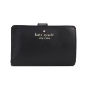 KATE SPADE Staci 防刮皮革釦式中夾(黑色)