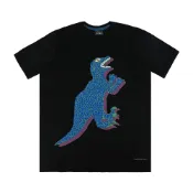 【HOTAI購】【PAUL SMITH】 DINO 簽字LOGO藍綠斑紋恐龍印花純棉短袖T恤(男款/黑x多色)