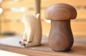 Zakkafe 日本進口 Zakka 鄉村風 木製 香菇造型椒塩罐/調味罐 深木色《手工製造》★超可愛★