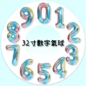 【新店48h出貨】Bobo新款32寸漸變色大數字鋁箔氣球 婚慶生日裝飾彩虹色鋁膜氣球兒童