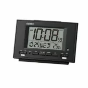 大高雄鐘錶城 seiko SK037 精工鐘 (QHL075K) 多功能金屬質感電子鬧鐘(黑)/8.9*13.2*4.5 cm｜樂天領券現折★全館特惠中★指定刷卡回饋10%