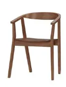 【生活家傢俱】CM-3017-12：奈德實木餐椅【台中家具】休閒椅 造型椅 設計款 椅子 實木椅 扶手 北歐風 胡桃色