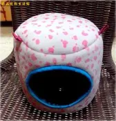 ==臻品寵物鳥園==粉點點16X16L厚絨布窩吊床吊窩鳥屋鳥窩鼠屋鼠窩純棉內裡透氣孔倉鼠龍貓松鼠飛鼠蜜袋鼯鸚鵡八哥文鳥