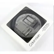 【Calvin Klein 凱文克萊】金屬雙釦 皮帶 禮盒組 腰帶雙面可用 商務休閒皮帶(黑色/咖啡色 雙面使用)