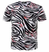 FINDSENSE服飾 FINDSENSE Z1 日系 流行 男 時尚 3D 斑馬紋 短袖T恤 特色短T