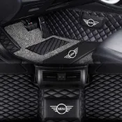 迷你汽車腳踏墊🚗皮革腳踏墊Cooper Clubman Countryman R50 F60 Mini全包圍汽車腳墊