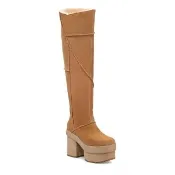 【UGG】雪靴 女鞋 靴子 女靴 真皮雪靴 厚底靴 New Heights Platform Xtra 栗子棕 UG1157911CHE