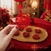 (店+)【Daylight】不織布小喜字 迷你小囍字 手拋喜 喜字  婚房佈置 無紡布囍字 喜字 果盤裝飾 結婚道具 迷你小囍 喜字貼