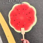 《限時特惠》扇子 網紅款西瓜扇子夏天摺疊便攜塑料小扇子隨身攜帶兒童夏季團扇