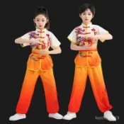 【蝦皮最低價】兒童武術打鼓練功舞龍功夫舞獅訓練校運會中國服裝演出服太極錶演