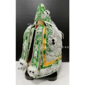 綠袍 綠龍袍 鑲玉 綠色 龍袍 銀龍 神明衣 關公 關聖帝君 文衡聖帝 朱府千歲 五年王 侯府 侯千歲 五府千歲 神明帽