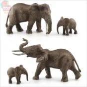 兒童玩具 仿真動物模型仿真大象擺件 動物樂園 野生動物模型 仿真公象母象小象 兒童玩具 大象模型一家三口**-&