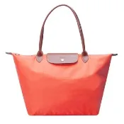 【LONGCHAMP】新色上市長提把尼龍水餃包(中-珊瑚色1899089-589)