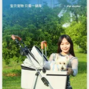 寵物推車狗狗貓咪犬輕便可摺疊車包分離外出手推遛狗可分離提籃 黑色可分離 粉色可分離 藍色可分離 白色可分離 灰色一體車