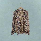 *♡*正韓DECIBEL/油彩繪風/小立領排釦上衣襯衫/小M/近全新/二手《Anna的百寶箱》
