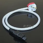 8AG單晶銀英式純銅鍍銀HiFi級功放CD膽機13A發燒英標8字尾電源線