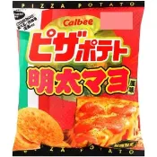 【Calbee 卡樂比】明太子美乃滋披薩風味洋芋片57g