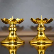 蠟燭台 燭台 光明燈 婚慶燭台 供佛燭臺 祭祖 新款蠟臺合金蓮花蠟燭底座燭臺一對家用擺件供佛拜神蠟燭照明燈