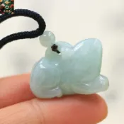 翡翠鼠吊墜掛件立體生肖屬鼠天然緬甸玉石玉老鼠玉墜項鏈新款