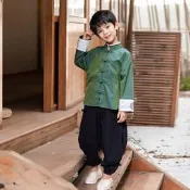 男童漢服中國風中大童禮服套裝兒童唐裝表演服秋冬男孩新年裝春秋
