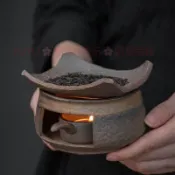 📦臺灣出貨陶瓷烤茶爐家用小型茶葉提香器茶道醒茶器烘茶炒茶器可用蠟燭炭燒