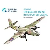 QUINTA 48647 1/48  Boston III DB-7B 3D彩色座艙貼配 HK models 露露通詢價