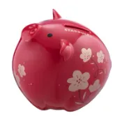 星巴克正品2019喜氣金豬年生肖撲滿紅豬撲滿存錢筒/金鼠報喜撲滿零錢筒