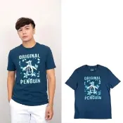 【Munsingwear】夏日藍調 男款 penguin 企鵝 短T 純棉 Munsingwear 短袖 T恤 平輸品(2536 BE4)