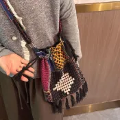 🎀臺灣出貨🎀-民族風包包 原住民包包 民俗風 排灣族 大容量時尚國風流蘇休閒包 百搭包包 托特包 軟布包
