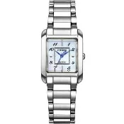 【CITIZEN 星辰】L系列  光動能方形珍珠貝優雅腕錶/銀28.4x21.5mm(EW5600-87D) 送禮 情人