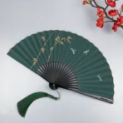 協貿國際日用品生活1館 扇子古風折扇夏天便攜男女中國風古裝漢服旗袍古典隨身小竹折疊扇