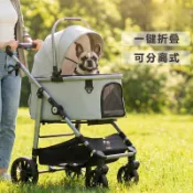 貓貓推車 寵物推車 貓狗旅遊車 寵物推車輕便可分離折疊中小型犬遛狗貓手推車外出便攜式