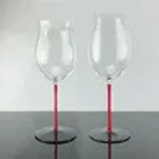 全球選品1館 生活百貨 紅杆高腳紅酒杯大號勃艮第杯家用網紅玻璃杯大肚葡萄酒杯