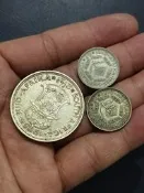 英屬南非伊麗莎白二世2.5先令銀幣6便士銀幣英屬南非2.5先令銀幣14克500銀英屬南非喬治六世6便士銀幣2.8克5