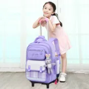 宜百家 兒童拉桿書包女小學生三到六年級男孩拖拉爬樓輕便背拉兩用拉桿箱