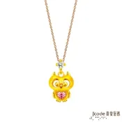 J code真愛密碼金飾 萌萌貓頭鷹硬金墜子 送項鍊