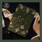 免運🚀書衣 手帳本封套 手帳封套 A5A6 書衣 手工布書衣 刺繡書衣 筆記本封套 創意手帳配件 綠螢火之森書衣