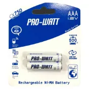 愛樂購 【華志PRO-WATT】CX750 4號AAA 750mAh 立即用 低自放電 鎳氫 充電電池(1.2V 重複充電500次)
