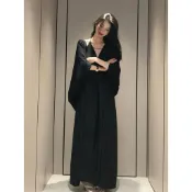 ✨金到大✨大碼法式洋裝特大码300斤胖mm法式赫本风v领吊带连衣裙女气质长裙外搭上衣套装拼接假兩件遮肚寬松大擺裙女法式復