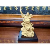 【靜福緣】台灣製莊嚴佛像『關聖帝君（舞關刀）』總高11.8cm 金剛砂冷陶關公文衡帝君蕩魔真君伏魔大帝恩主公伽藍菩薩神尊