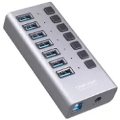 宏華資訊廣場 (現貨)DigiFusion伽利略 PEC-HC707 USB3.1 Gen1 鋁合金7埠HUB 集線器 獨立開關