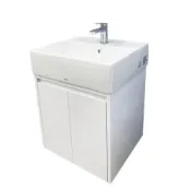 (店+)【CERAX 洗樂適】50CM抗汙面盆L710CGU+純白PVC發泡板雙門浴櫃組(浴櫃、浴室、瓷盆、收納、衛浴、TOTO)