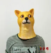 乳膠巴哥狗面具 柴犬秋田犬面具狼狗黑貓面具巴哥犬面具鬥牛犬沙皮狗秋田狗頭(萬聖節 COS 變裝頭套 cosplay