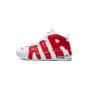 (店+)【NIKE 耐吉】415082-100 Nike Air More Uptempo Varsity Red 皮革 舒適 中幫 兒童籃球鞋 紅白 男女同款 nike男鞋 男運動鞋 nike童鞋 大童運動鞋 小童運動鞋 nike女鞋 運動鞋女 休閒鞋