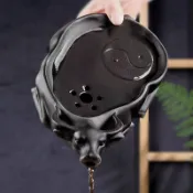 💕台灣發貨💕 紫砂功夫茶盤 茶海壺 承牛轉乾坤茶具 托盤 瀝水乾泡盤  家用小型儲水式