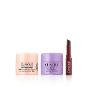 【CLINIQUE 倩碧】水磁場保濕潤唇新客組 (水磁場保濕凝膠15ml+黑蜜唇膏1.2g+卸妝膏15ml)