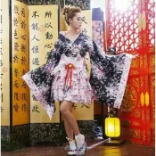 現貨 日本和服女僕裝 舞蹈服 蘿莉塔公主洋裝 全套重櫻花祭Cosplay動漫服裝