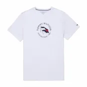 TOMMY 經典印刷大Logo旗圖案短袖T恤-白色