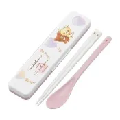 【百科良品】日本製 萌萌拉拉熊 懶懶熊 懶妹x蜜茶熊 環保筷子+湯匙組 抗菌加工Ag+ 18CM(日本境內版)
