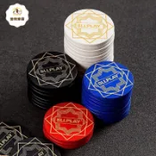 德州撲克陶瓷籌碼套裝加厚定制有無面值43MM德撲高端專用poker幣 py6264